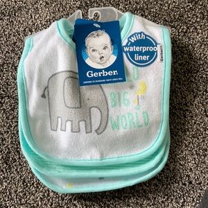 3 pack waterproof liner bibs- Gerber Baby